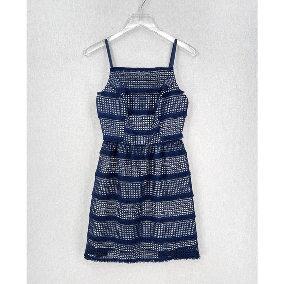 ANTHROPOLOGIE Hutch Crochet Dress Womens 0 Navy Blue Sleeveless Lace NWOT - Picture 2 of 15